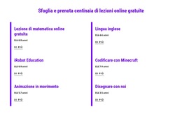 Prenota Lezioni Online Gratuite: Modello Di Sito Web Per Dispositivi Mobili