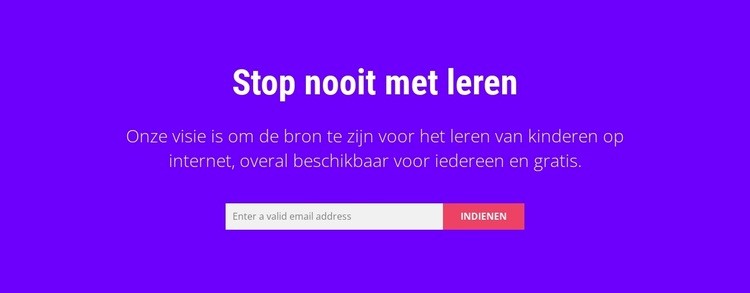 Stop nooit met leren Html Website Builder