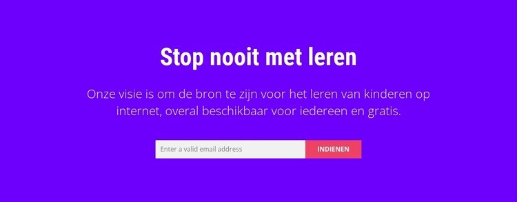 Stop nooit met leren Website Builder-sjablonen