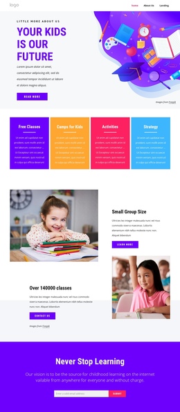 One Page Template For Start Learning For Free