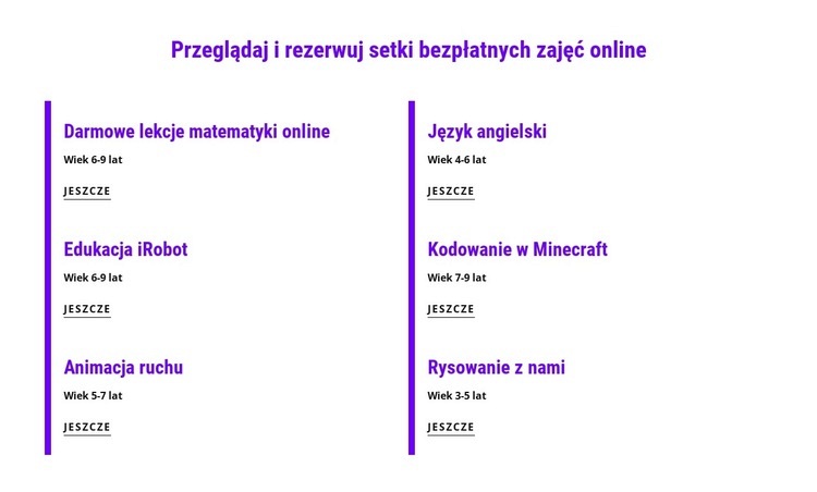 Zarezerwuj bezpłatne zajęcia online Wstęp