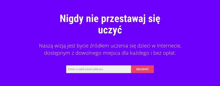 Nigdy nie przestawaj się uczyć Szablon