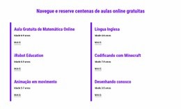 Agende Aulas Online Gratuitas - Builder HTML