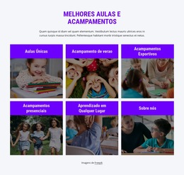 As Melhores Aulas E Acampamentos - Modelo De Site Simples