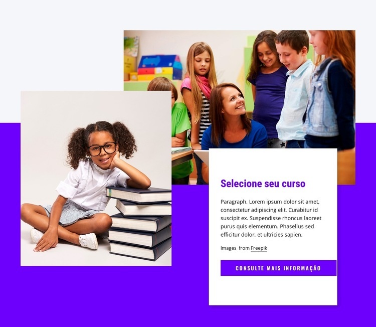 Selecione seu curso Landing Page