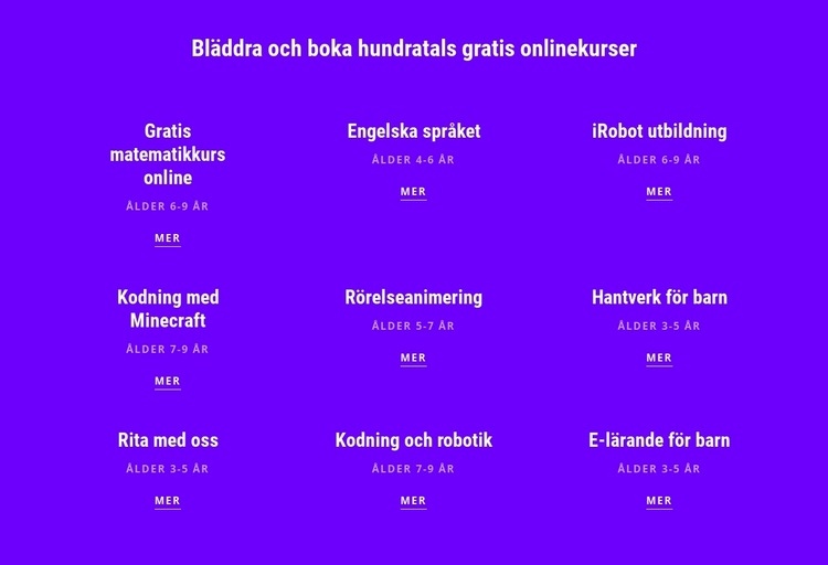 700 gratis onlinekurser Webbplats mall