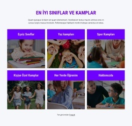 En Iyi Sınıflar Ve Kamplar - Bir Sayfalık HTML Şablonu