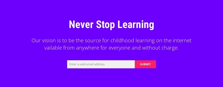 Never stop learning Website Builder Templates