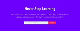 Never Stop Learning - Free Website Template
