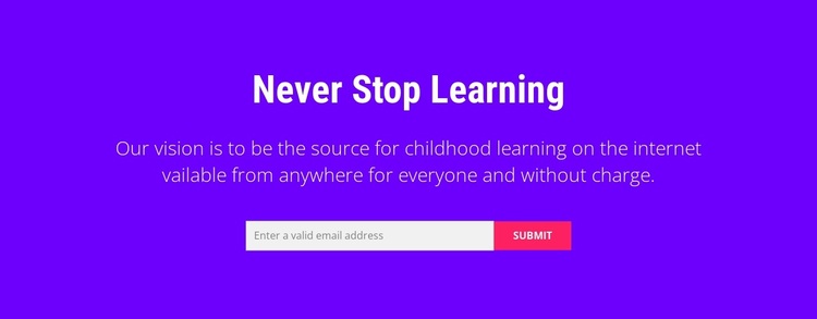 Never stop learning Website Design