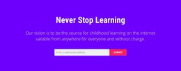 Never Stop Learning - Free Download Website Mockup