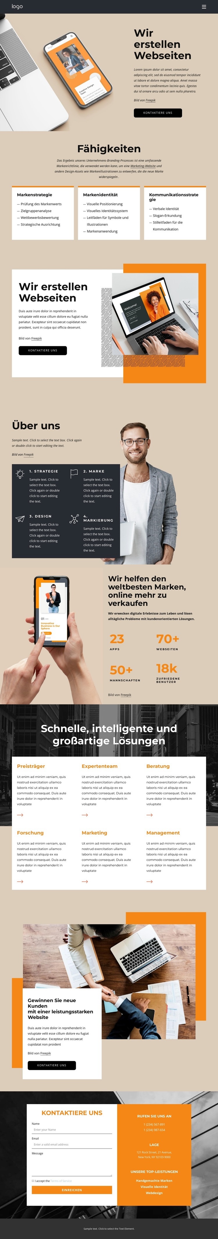 Wir bauen frische Designs Website design