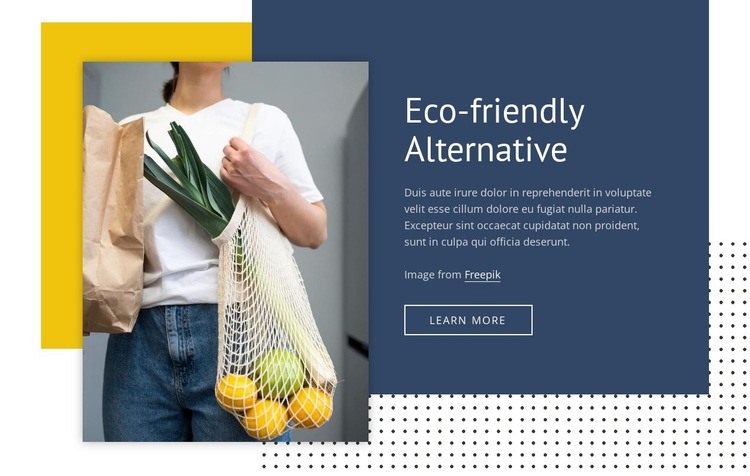 7 eco-friendly alternatives Homepage Design