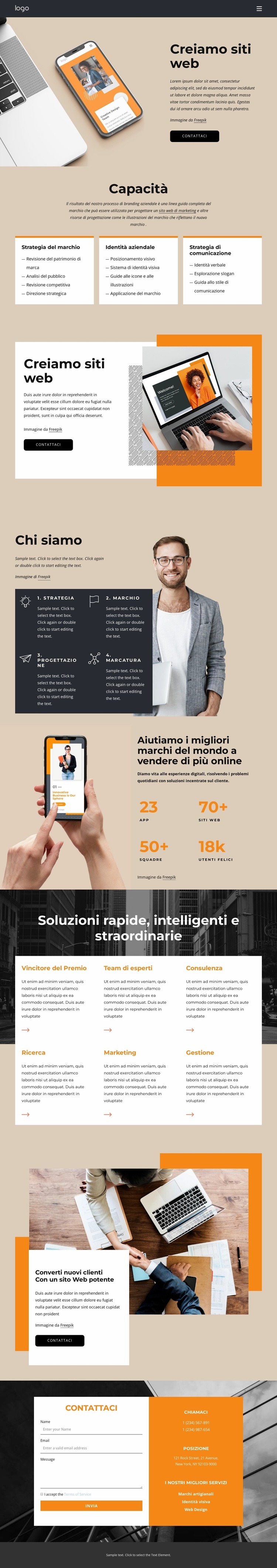 Costruiamo nuovi design Modelli di Website Builder