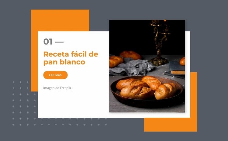 Receta fácil de pan blanco Creador de sitios web HTML