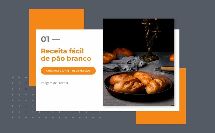 Receita fácil de pão branco Construtor de sites HTML