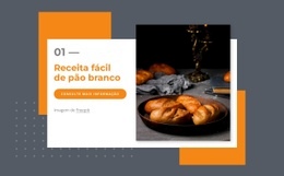 Receita Fácil De Pão Branco - Modelo De Maquete De Site