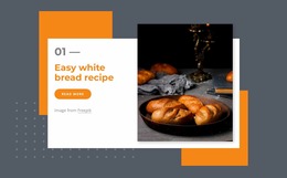 Easy White Bread Recipe - Website Mockup Template