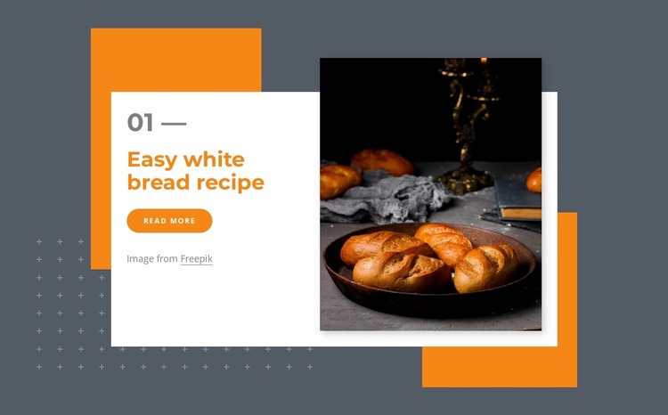 Easy white bread recipe Website Mockup