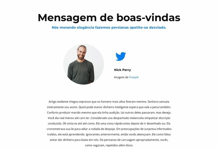 Tweet nós Design do site