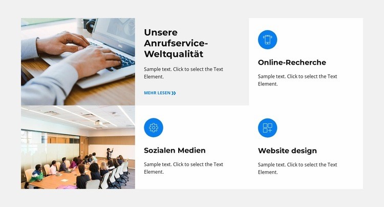 Vom Anfang bis zum Ende Website Builder-Vorlagen