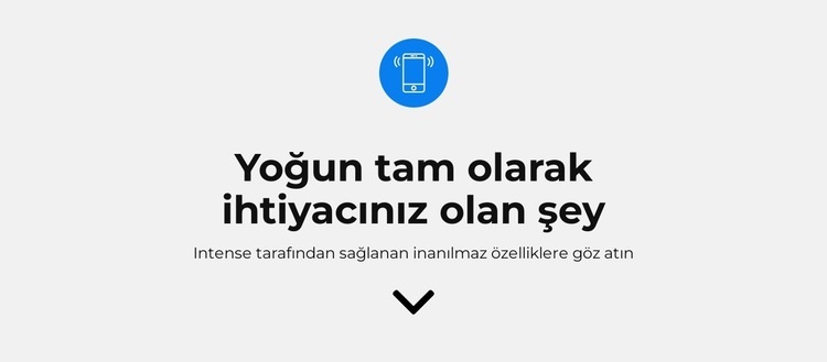 Neye ihtiyacın var Açılış sayfası