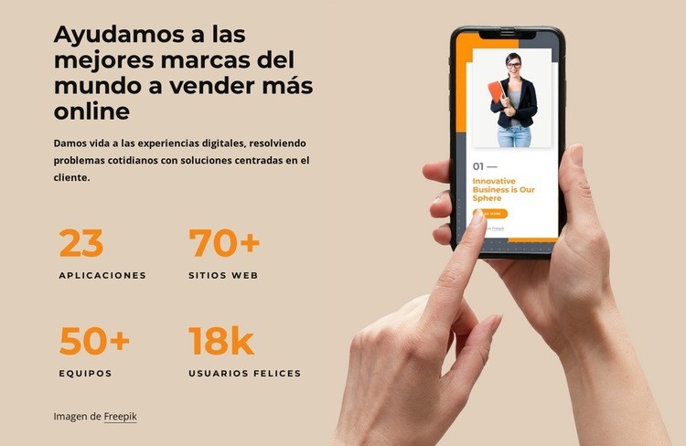 Vende más en línea Creador de sitios web HTML