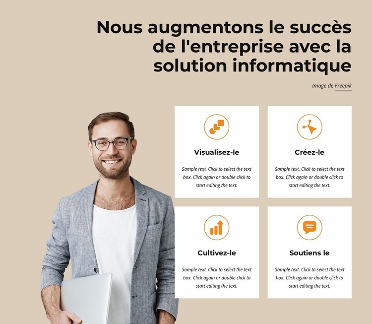 Solutions technologiques pour les petites et moyennes entreprises Modèles de constructeur de sites Web