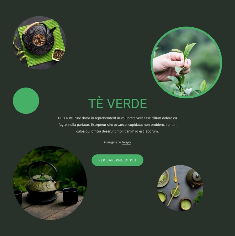 Benefici della storia del tè verde Modelli di Website Builder