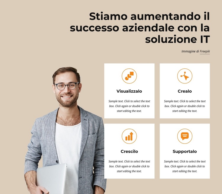 Soluzioni tecnologiche per piccole e medie imprese Modello di sito Web