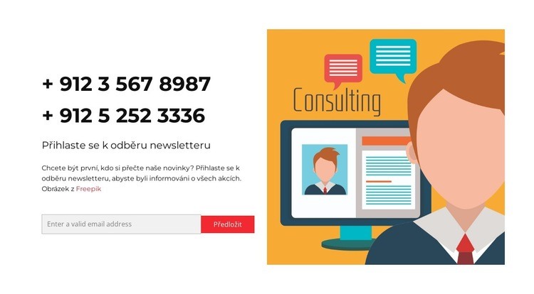 Dvě telefonní čísla Šablona
