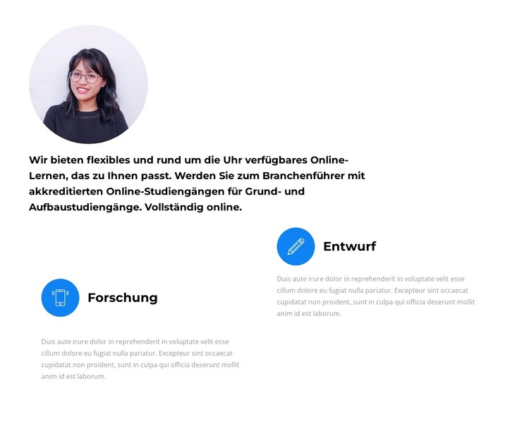 Entwicklung des Projektdesigns HTML-Vorlage