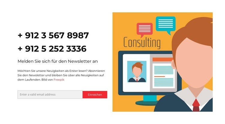 Zwei Telefonnummern Vorlage