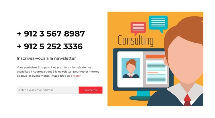 Deux numéros de téléphone Conception de site Web
