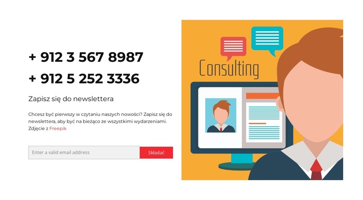 Dwa numery telefonów Motyw WordPress