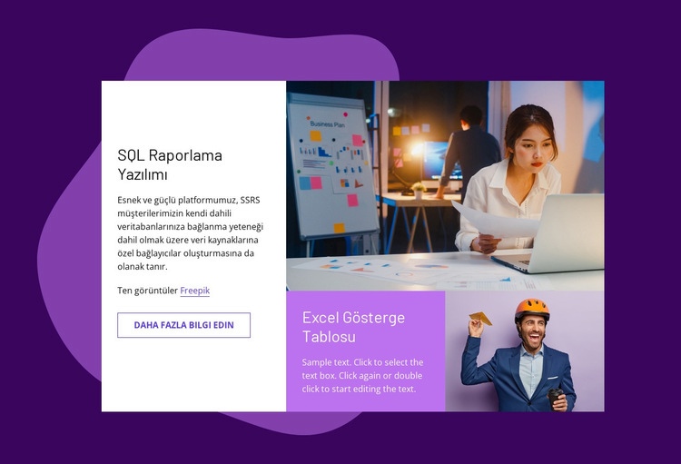 SQL raporlama yazılımı Açılış sayfası