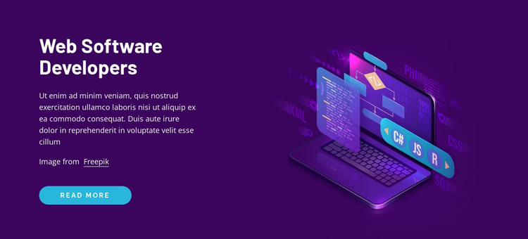 Web software developers HTML Template