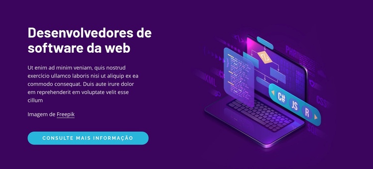 Desenvolvedores de software da web Modelos de construtor de sites