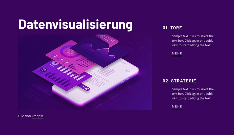 Datenvisualisierung Website design