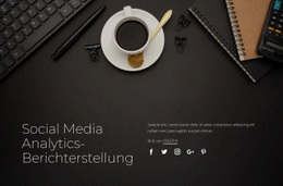 Social Media Analytics-Berichterstattung – Site-Mockup