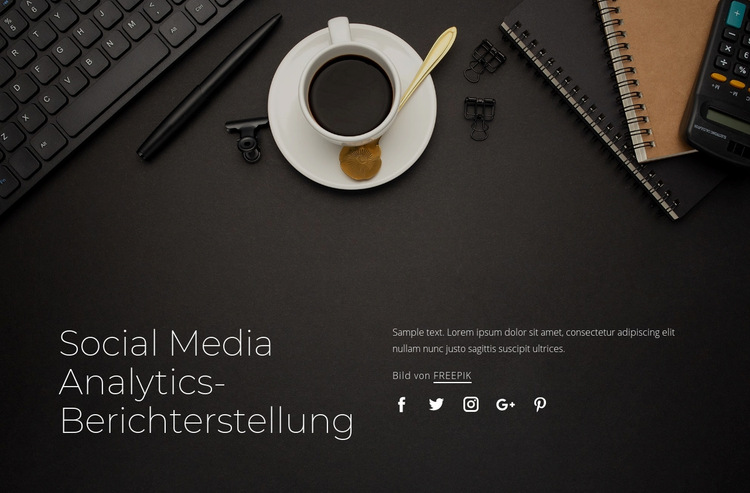 Social Media Analytics-Berichterstattung Website-Vorlage