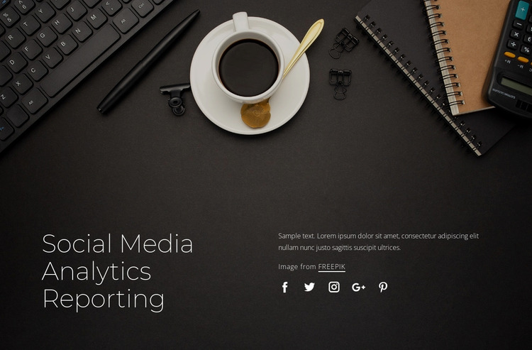 Social media analytics reporting Html Website Builder