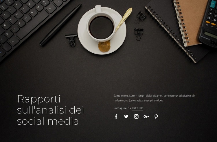 Reportistica di analisi dei social media Costruttore di siti web HTML