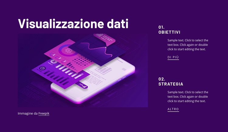 Visualizzazione dati Modelli di Website Builder