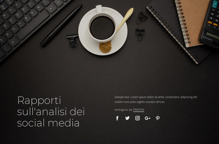 Reportistica di analisi dei social media Mockup del sito web