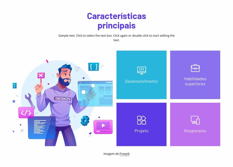 Criamos produtos inovadores Design do site