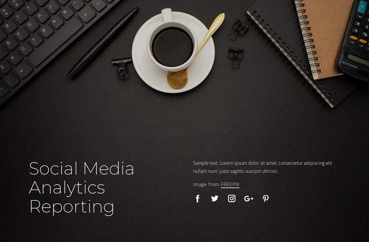 Social media analytics reporting Web Design