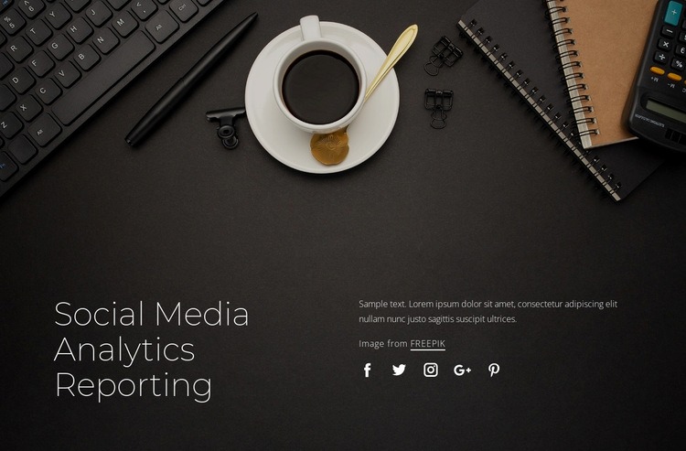 Social media analytics reporting Web Page Design