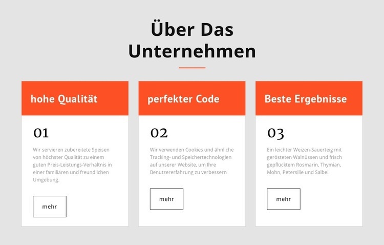 3 Zellen mit Gruppen Website-Modell