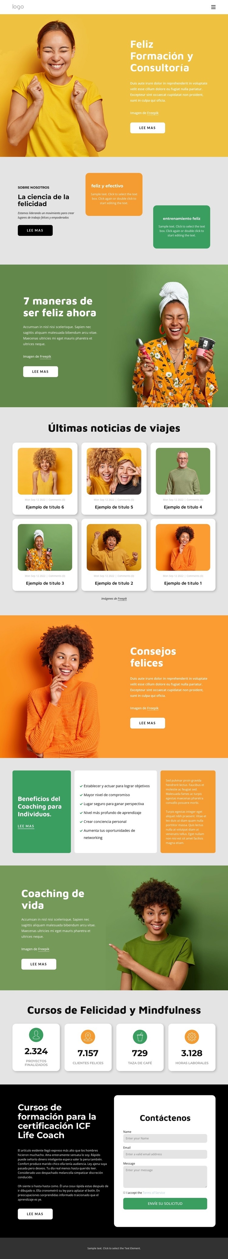 Consultoría de felicidad Diseño de páginas web